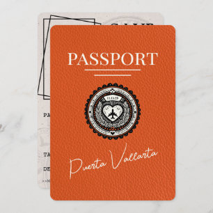 Orange Puerta Vallarta Passport Save The Date