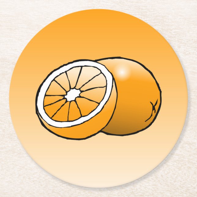 Orange Pulp Pappuntersetzer Runder Pappuntersetzer (Vorderseite)