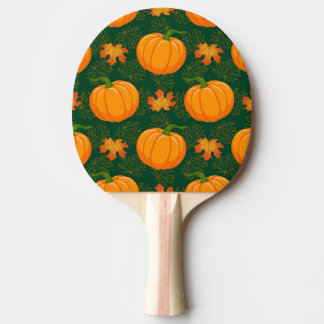 Orange Pumpkin Autumn Leaves Muster Tischtennis Schläger