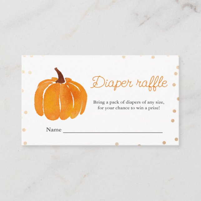 Orange Pumpkin | Babydusche | Windelrumpf Begleitkarte (Vorderseite)