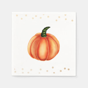 Orange Pumpkin Babyparty Polka Dots Serviette