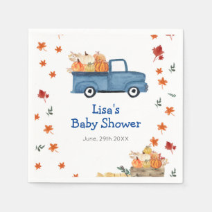 Orange Pumpkin Blue Truck Baby Dusche Napkin Serviette