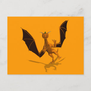 Orange Pumpkin Dragon Postkarte