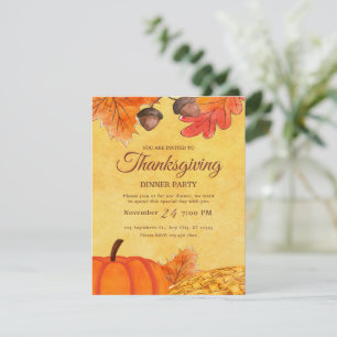 Orange Pumpkin Erntedank Dinner Party Printable Einladung