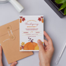 Orange Pumpkin Erntedank Dinner Party Printable