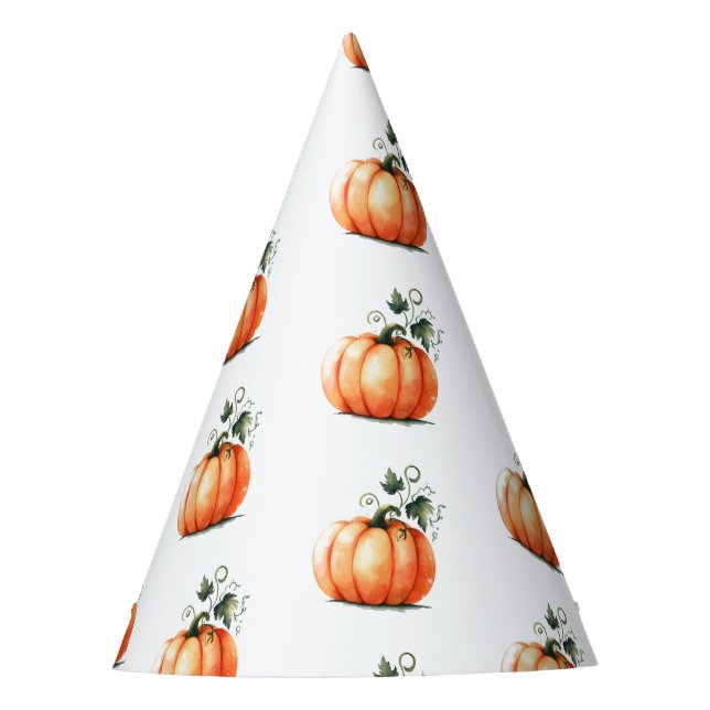 Orange Pumpkin Fall Birthday Party Party Hat Partyhütchen (Vorderseite)