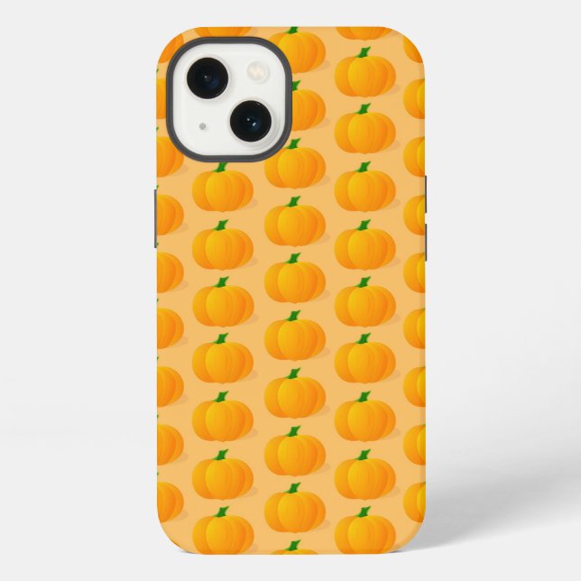 Orange Pumpkin Halloween Pattern iPhone Hülle (Rückseite)
