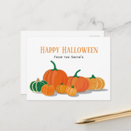 Orange Pumpkin Happy Halloween Postkarte