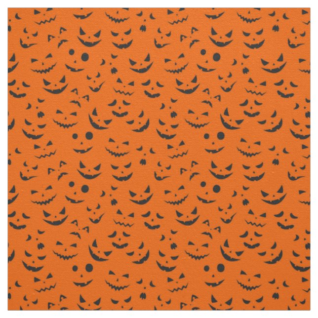 Orange Pumpkin lächelt glücklich Halloween Moderne Stoff (Muster)