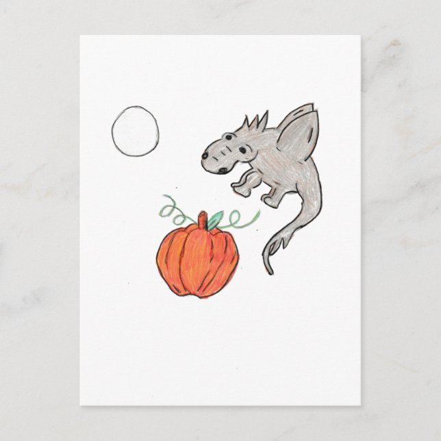 Orange Pumpkin mit Dragon Postkarte (Vorderseite)