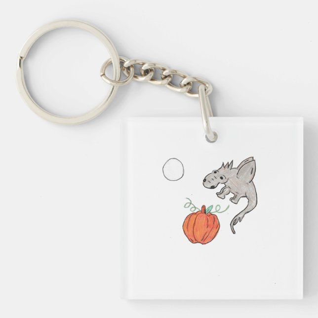 Orange Pumpkin mit Dragon Schlüsselanhänger (Vorderseite)