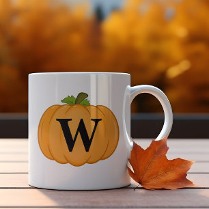 Orange Pumpkin Monogram Kaffeetasse