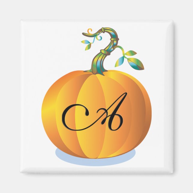 Orange Pumpkin Monogram Letter A Magnet (Vorne)
