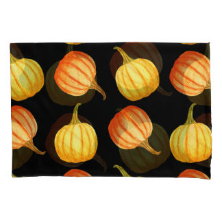 Orange Pumpkin: Nahtloses Wasserfarbmuster. Kissenbezug