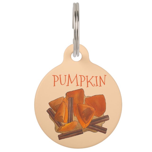 Orange Pumpkin Patch Erntedank Halloween Fall Haustiermarke (Vorderseite)