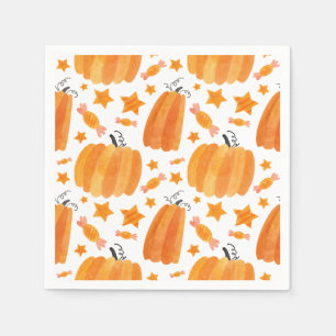 Orange Pumpkin Pattern Party Napkin Serviette
