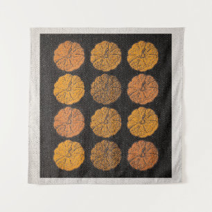 Orange Pumpkin Pattern Wandteppich
