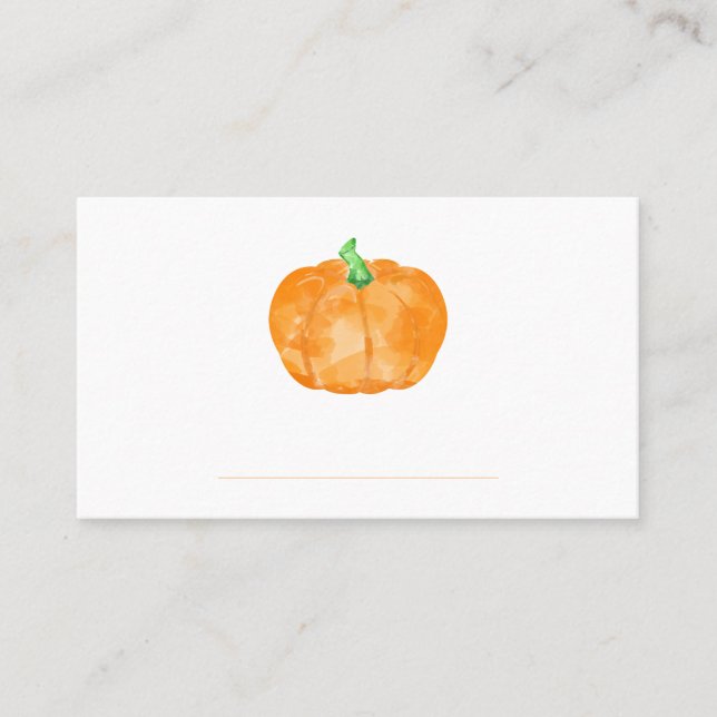 Orange Pumpkin-Platzkarte für Erntedank Platzkarte (Vorderseite)