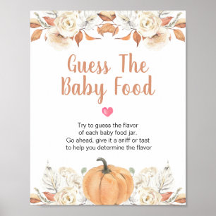 Orange Pumpkin Rustikale Floral Ratet das Baby Foo Poster