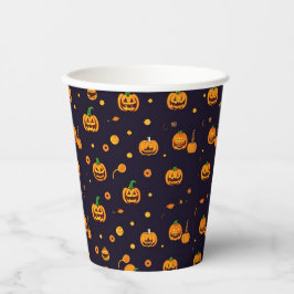 Orange Pumpkin Spooky ein Halloween-Party Pappbecher