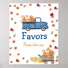 Orange Pumpkin Vintag Truck Wasserfarbe Farbe Zeic Poster