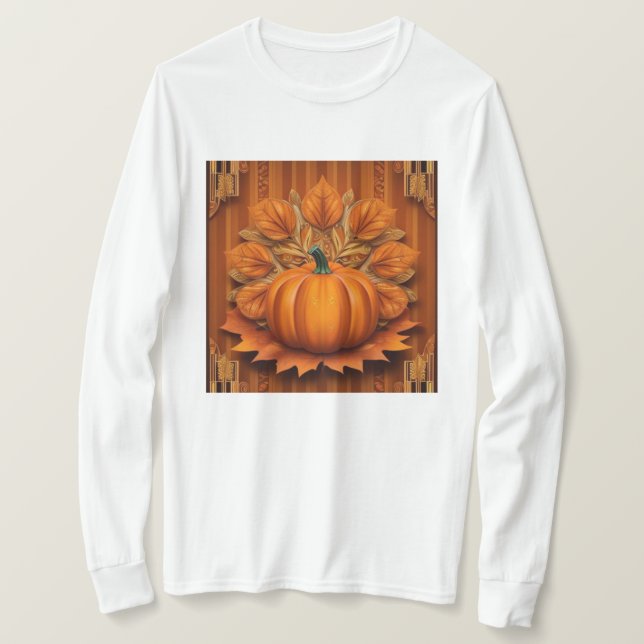 Orange Pumpkin White T - Shirt (Design vorne)