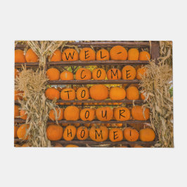 Orange Pumpkins für Halloween und/oder Erntedank Fußmatte
