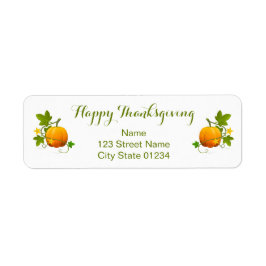 Orange Pumpkins Happy Thanksgiving Rücksendeadress