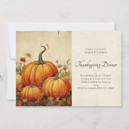 Orange Pumpkins Rustikaler Erntedank Einladung