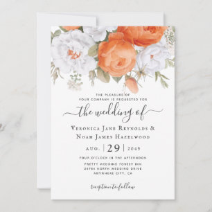Orange Punch Ranunculus Florals Invitation