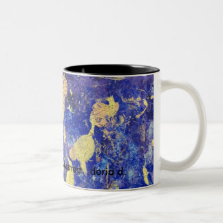 Orange Punkt, lila und Gold abstrakt auf Becher Zweifarbige Tasse
