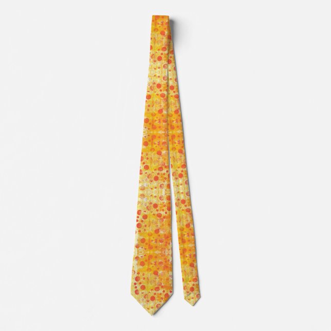 Orange Punkte auf Light Orange Neck Ties Krawatte (Vorderseite)