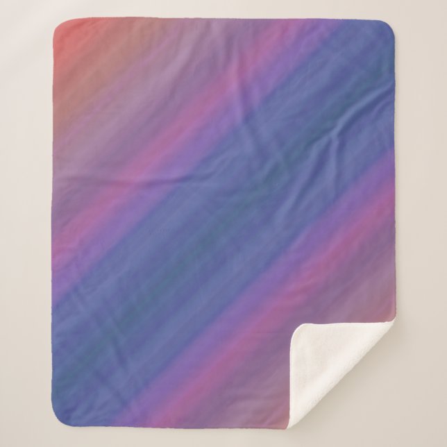 Orange Purple and Blue Stripes Abstract Pattern Sherpadecke (Vorderseite)