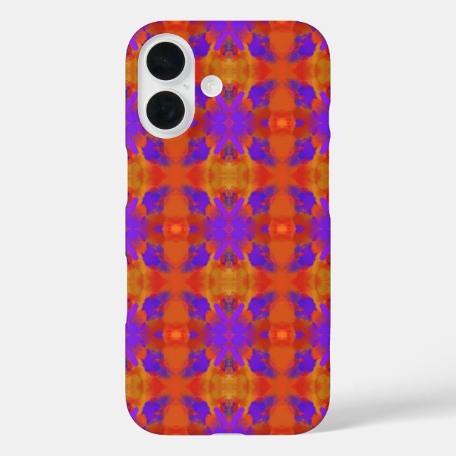 Orange Purple And Red Abstract Graphic Art Design iPhone 16 Hülle (Rückseite)