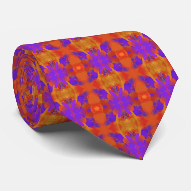 Orange Purple And Red Abstract Graphic Art Design Krawatte (Gerollt)