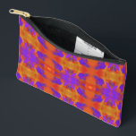 Orange Purple And Red Abstract Graphic Art Design Zubehörtasche<br><div class="desc">Accessory Storage Pouch Hand Bag Small Purse print cut sew style and casual fun fashion statement accessory printed with a Orange Purple And Red Abstract Graphic Art Design original drawing illustration image by TheFabricSeal at Zazzle #ZazzleMade https://www.zazzle.com/store/thefabricseal This cool looking four part repeating pattern modern contemporary abstract digital graphic art...</div>
