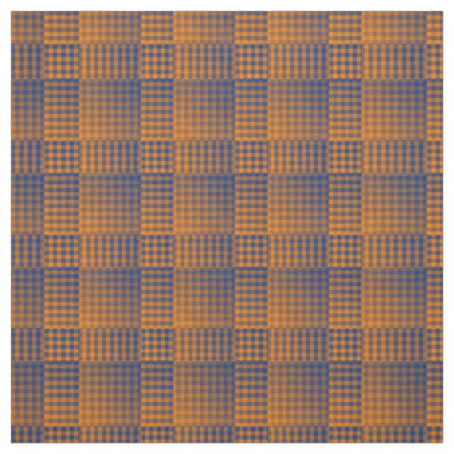 Orange Purple Checker Abstract Pattern Stoff (Muster)