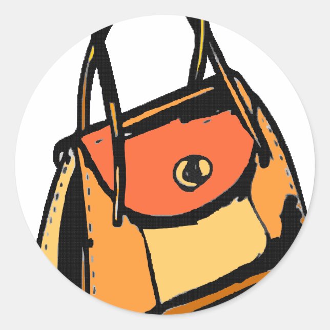 Orange Purse Runder Aufkleber (Vorderseite)