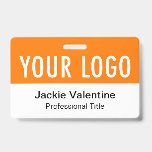 Orange PVC Namensschild horizontales Logo-Arbeits- Ausweis