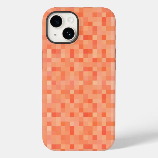 Orange Quadratpixel  Case-Mate iPhone 14 Hülle (Rückseite)