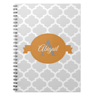 Orange Quatrefoil Carnet personnalisé