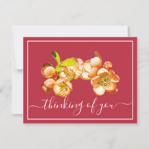 Orange Quince rosa Hintergrund Denken Sie an Sie Postkarte