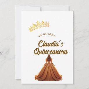 Orange Quinceanera Prinzessinnenkrone Geburtstagsn Einladung