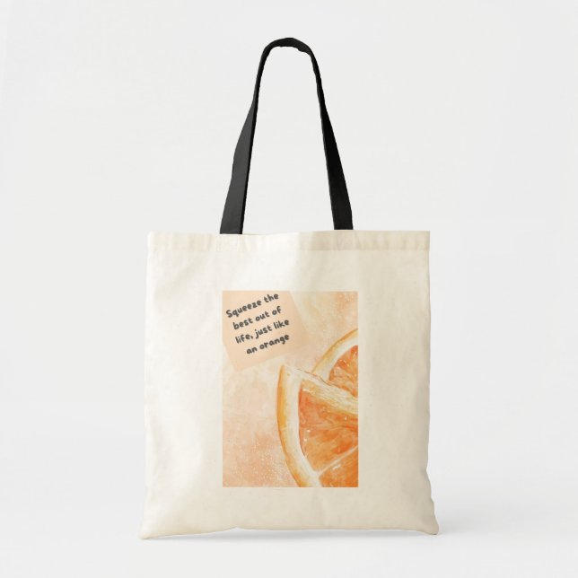 Orange Quote Tote Bag - Fresh & Inspiration Tragetasche (Vorne)