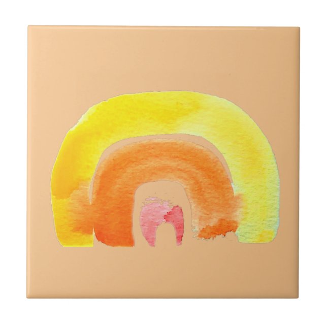 Orange Rainbow Liebe Fliese (Vorderseite)
