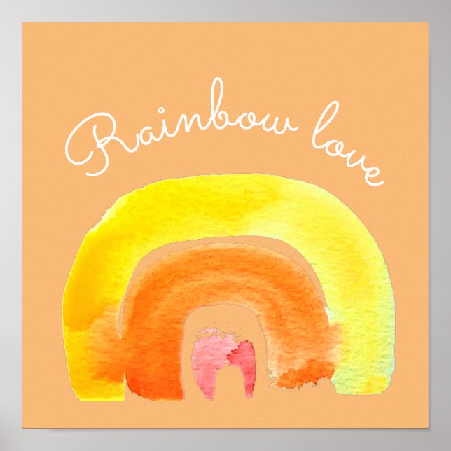 Orange Rainbow Liebe Poster (Vorne)
