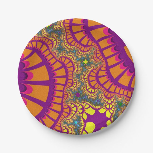 Orange Rainbow Remix Pappteller (Vorderseite)