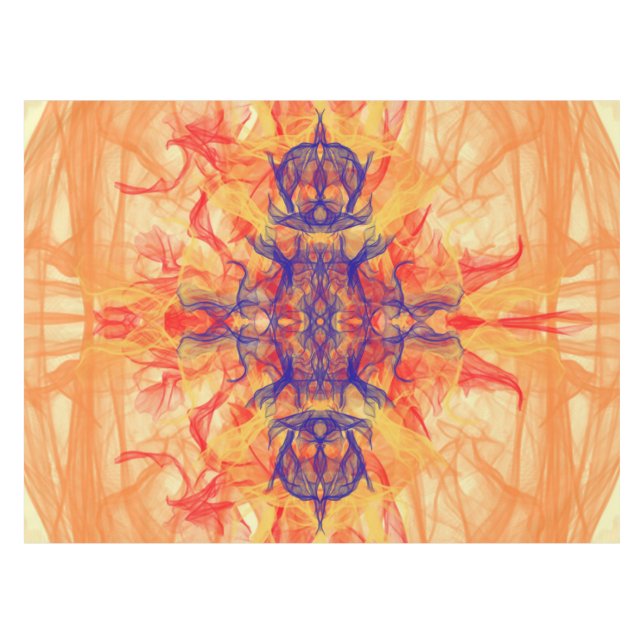 ORANGE RAUCH - Fraktal Art - Tableclout Tischdecke (Vorderseite (Horizontal))