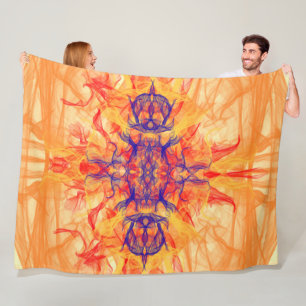 ORANGE RAUCHE - Fraktal Art - Fleece Blanke