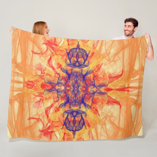 ORANGE RAUCHE - Fraktal Art - Fleece Blanke (Beispiel)
